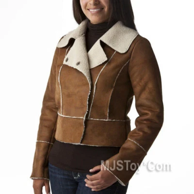 NWT Xhilaration Women Brown Cropped Faux Jacket Coat L - Image 1 of 4