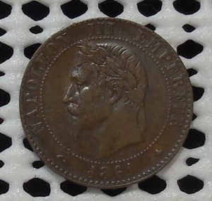 Moneda de bronce de 2 céntimos de Francia 1861 en muy buen estado+ - Imagen 1 de 2