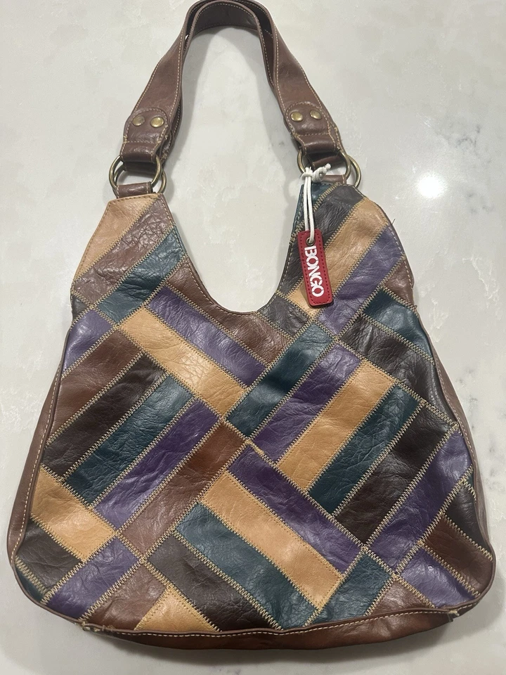 Global Design Concepts BONGO Patchwork Bolsa Boho Tamanho Grande Rara! Novo com etiquetas vintage - Imagem 1 de 4