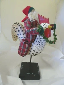 Centro de mesa de madera House of Hatem año 2000 - Santa montando un gallo - granja - nuevo con etiquetas - Imagen 1 de 9