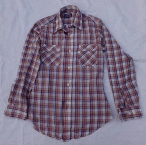 Vintage Levi Strauss & Co Medium Western Men's Shirt Button Longsleeve Plaid - Picture 1 of 7