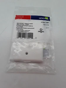 41080-1WP 1-Port Leviton Single-Gang QuickPort Wallplate, White - PACK OF 35 - Picture 1 of 3