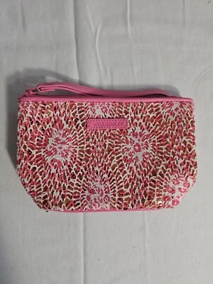 NWT VERA BRADLEY Mesh Sequin Wristlet   "Camocat Pink"   BLING   - Image 1 of 4