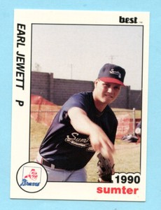 1990 Minor League Earl Jewett -- Sumter Braves -- Box 142