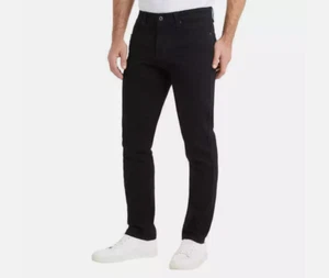 Jeans uomo Kenneth Cole taglio dritto denim elasticizzato nero taglia 36x34 - Foto 1 di 10