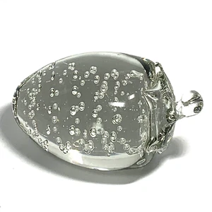 HANDGEFERTIGTE Kunst Glas Klar Pfeffer BRIEFBESCHWERER Kontrollierte Blasen 3,5" Jalapeno - Bild 1 von 11