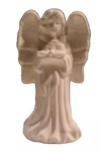 ++= Biskuit L*820 -61.XXXX Keramik fertig bemalt ENGEL MIT VOGEL Figur - Bild 1 von 6
