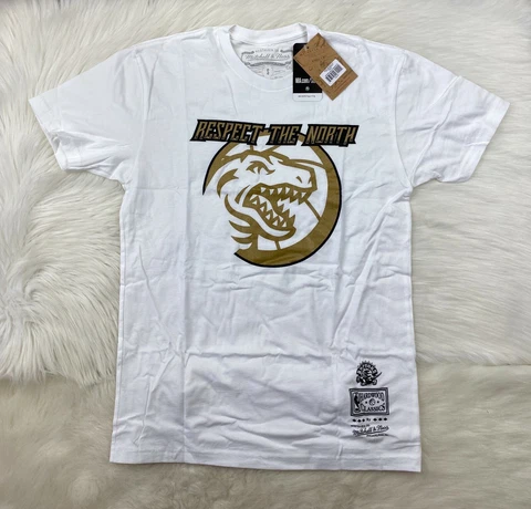 Toronto Raptors NBA Mitchell & Ness Hardwood Classics Head Piece T-Shirt White S Cover