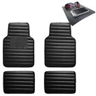 Auto Floor Mats Leather Universal Fitment For Car Suv Black W/ Black Dash Pad