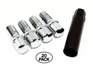 20 14x1.5 28mm Chrome Spline Tuner Lug Bolts Mercedes Aftermarket Wheels - Picture 1 of 1