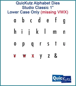 QuicKutz Studio 1" Alphabet 2x4" Matrizen nur Kleinbuchstaben - VWX fehlt - Bild 1 von 11