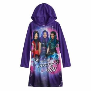 NWT Girl 6 8 10 12 14 Disney Descendants 3 Nightgown Pajama Hoodie Audrey Evie - Picture 1 of 2