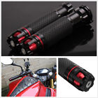 2 Pcs 7/8" 22mm Black+Red CNC Aluminum Motorcycle Bike Handlebar Hand Grip Kit