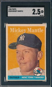 1958 TOPPS #150 MICKEY MANTLE - SGC 2.5 GD+ (SVSC)