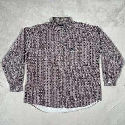 Vintage Guess Shirt Mens Medium Purple Green Geometric Button Up Long Sleeve USA - Image 1 of 4