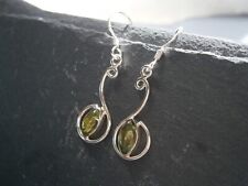 925 sterling silver green Peridot earrings