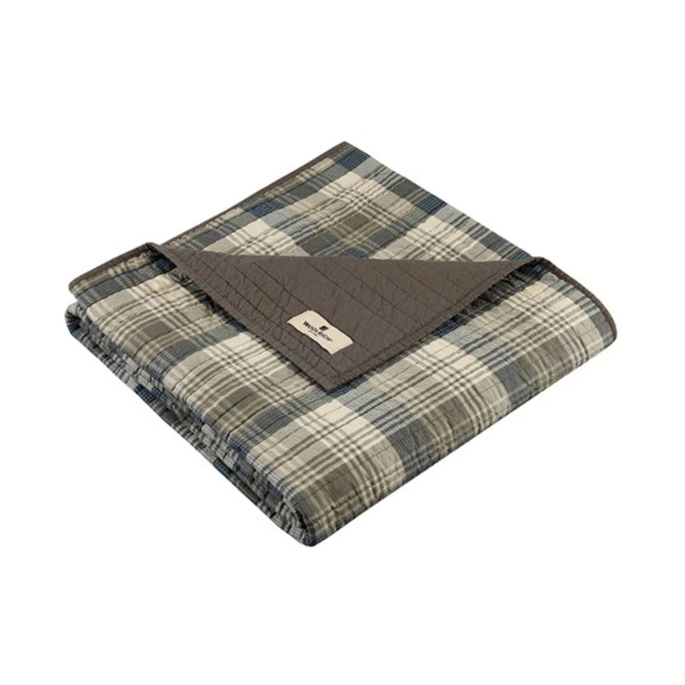 Woolrich Tasha Luxury Quilted Throw Taupe 50x70 Plaid Premium Soft Cozy 100