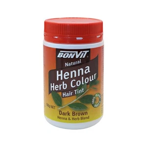 ^ Bonvit Henna Herb Colour Hair Tint Dark Brown 100g - Picture 1 of 1
