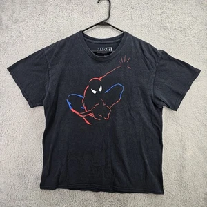 Camicia Spiderman Uomo Grande Nera Marvel Universal Studios Doppia Faccia Vintage  - Foto 1 di 7