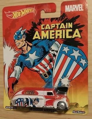 Camión Dodge Airflow Diecast Premium Hot Wheels Marvel Capitán América '38 Foto 1 de 4