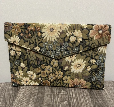 Cartera sin asas Shirl Miller Ltd. vintage bordado floral tapiz EE. UU. Foto 1 de 4