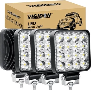 LED Work Light Spot Beam Fog Lamp Rotatable Waterproof 48W 6000K White 4 PCS NEW - Picture 1 of 12