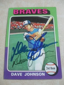 TARJETA TOPPS AUTÉNTICA FIRMADA/AUTOGRAFIADA DE DAVE (DAVEY) JOHNSON-ATLANTA BRAVES - Imagen 1 de 5