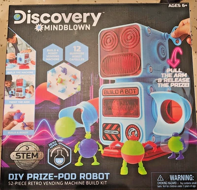 Discovery Mindblown Hágalo Usted Mismo Premio-Pod Robot 52-PC Retro Máquina Expendedora Kit MSP $59 Foto 1 de 4