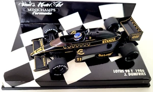 PMA MINICHAMPS 1:43 J. DUMERIES LOTUS RENAULT 98 T 1986 " DeLonghi " " ELF " - Foto 1 di 3