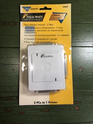 Vintage Fellowes Computerware IBM Compatible 99421 Auto Printer 2-Way Switch NIP - Image 1 of 2