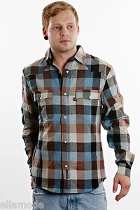 Fenchurch Damonson Brown Black & Blue Check Cotton Shirt Free UK Ship BNWT XS - Picture 1 of 2