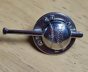 Vintage Baseballschläger Ball Pin Sport silberfarben Sportschmuck - Bild 1 von 2