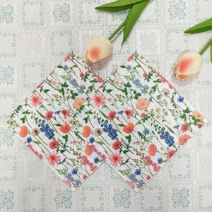 40 Pcs Floral Napkins Tissue Paper Square Flower Printed Disposable Cafes - Picture 1 of 5