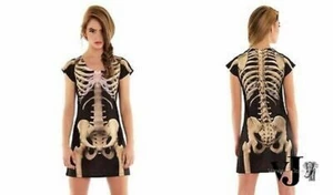 Faux Real Skeleton Sublimated Photorealistic Halloween Costume Dress, Medium - Picture 1 of 4