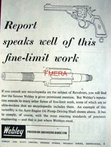 Revólveres WEBLEY anuncio de fabricación en tiempo de guerra #1: pequeño anuncio impreso de la Segunda Guerra Mundial 1944 - Imagen 1 de 1