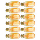 12 Pcs T45 Tube 40W Edison Bulbs Amber Glass Vertical Filament B22 BC Light Bulb