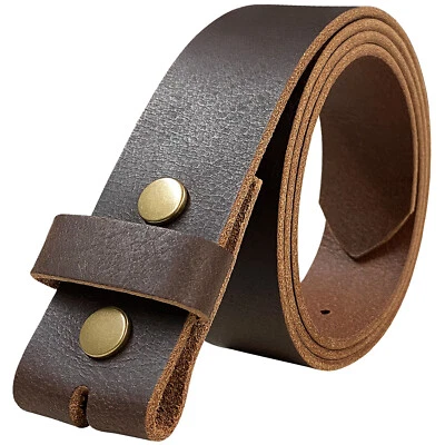 Big and Tall Belt One Piece Full Leather Belt Strap 1-1/2" wide Up to size 60" - Image 1 of 4