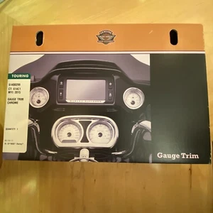 NOS Harley Davidson Chrome Touring Inner Fairing Gauge Trim Bezel Kit 61400299 - Foto 1 di 2