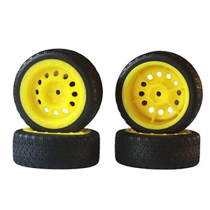 Tires OD 2.50"12mm Hex Plastic Wheel Rims for 1/10 RC On-Road Touring Car(Yellow - Picture 1 of 3