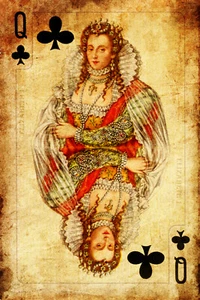 Playing Card Poster - Queen of Clubs #1 Canvas Art Poster 16"x 24" - Picture 1 of 1