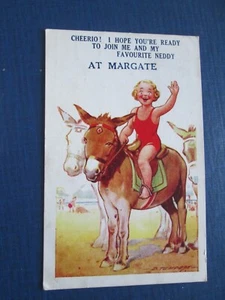 Bamforth Seaside Comic Postcard No 74 ".... AT MARGATE" posted 1937 D Tempest - Picture 1 of 2