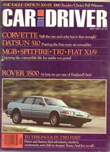 Car and Driver USA May 1980 MGB Triumph TR7 Fiat X1/9 Rover 3500 Corvette - Picture 1 of 1