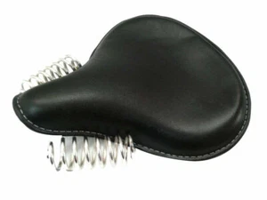 Pure Leather Front Solo Seat Black Color Fit For Royal Enfield Standard Electra - Picture 1 of 7