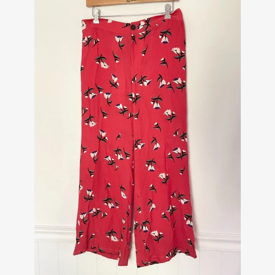 Pantalones Derek Lam 10 Crosby Floral Mezcla Seda Pierna Ancha Talla 6 31x26.5 * D100 Foto 1 de 4