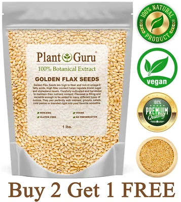 Semillas de lino dorado enteras 1 lb. Omega-3 NO TRANSGÉNICO 100 % linaza pura linaza a granel Foto 1 de 4