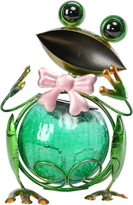 Frog Garden Decor, Frog Solar Lights Outdoor Decorative Waterproof with Crackle - Picture 1 of 12