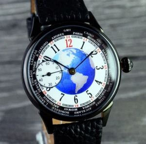 Vintage Wristwatch Marriage Soviet Mechanical Men's Watch World Time Serviced - Picture 1 of 12