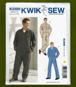 Tuta uomo modello cucito ~ maniche lunghe o corte (taglie S-XXL) Kwik cucito 3389 - Foto 1 di 5