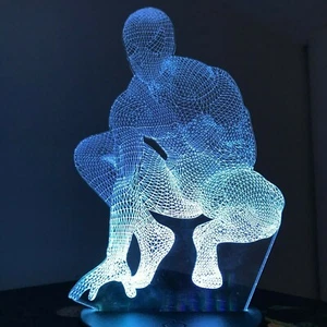 CROUCHING SPIDERMAN 3D Acrylic LED 7 Colour Night Light Touch Table Lamp - Bild 1 von 6