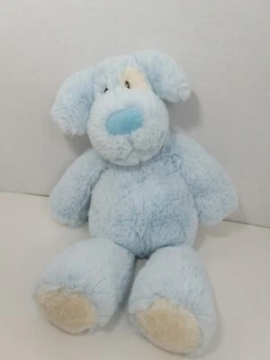 Mary Meyer Baby Marshmallow Zoo Blue Puppy dog soft white spot patch eye paws - Image 1 of 4